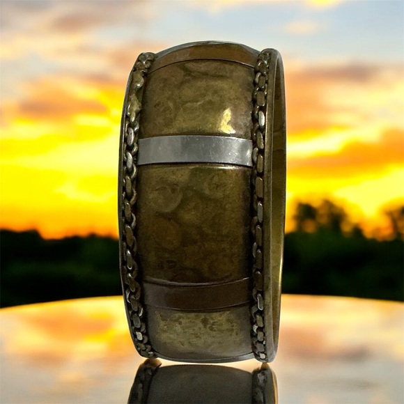 Jewelry - Tri-Color Wide Band Copper Bracelet